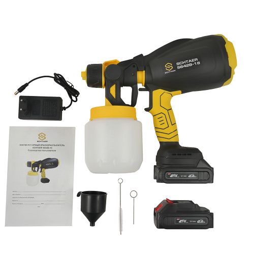 Schtaer S642B-18 аккумуляторный окрасочный пистолет, DC18V, 120W, сопло 1.8 Schtaer S642B-18 аккумуляторный окрасочный пистолет, DC18V, 120W, сопло 1.8